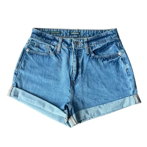 WILD FABLE Denim Highest rise Mom shorts 😃 Happy 😊 Sz 4 - Picture 3 of 8